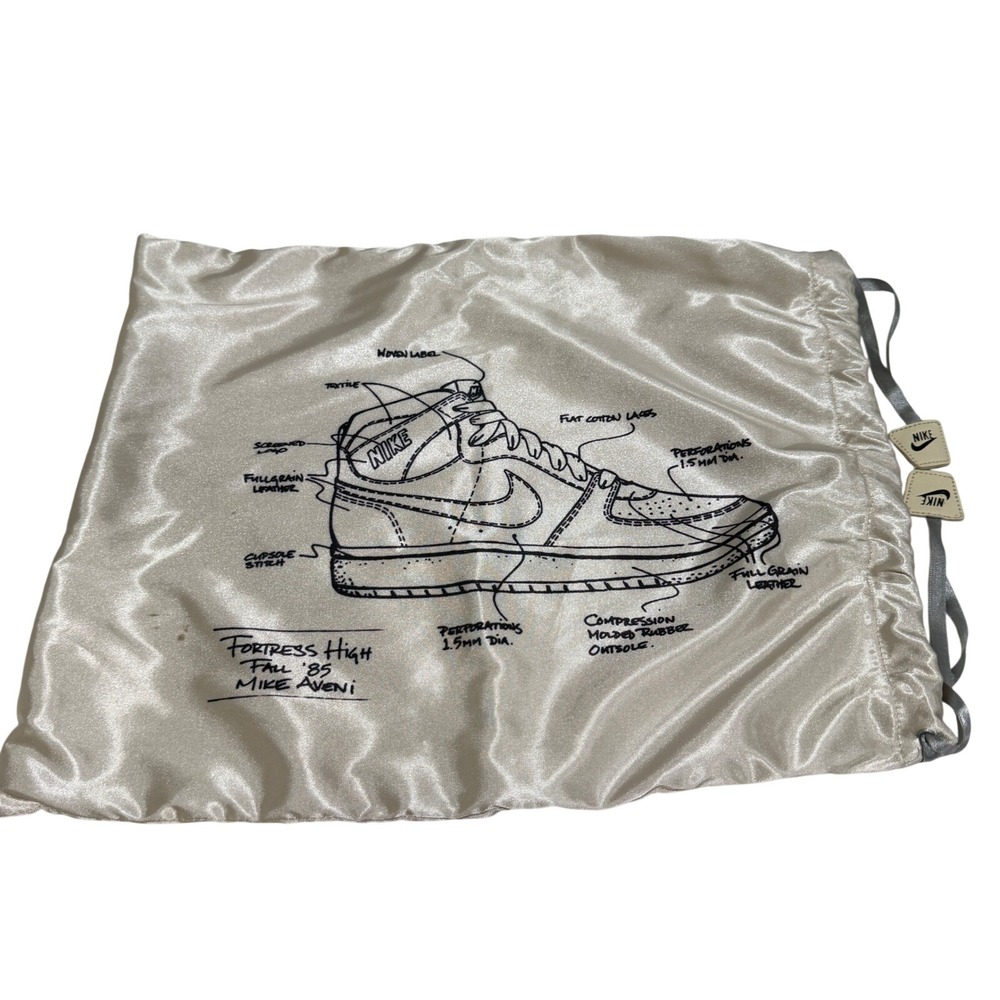 Nike Fortress High Fall 85 Mike Aveni Satin Drawstring dust Bag Graphic VTG